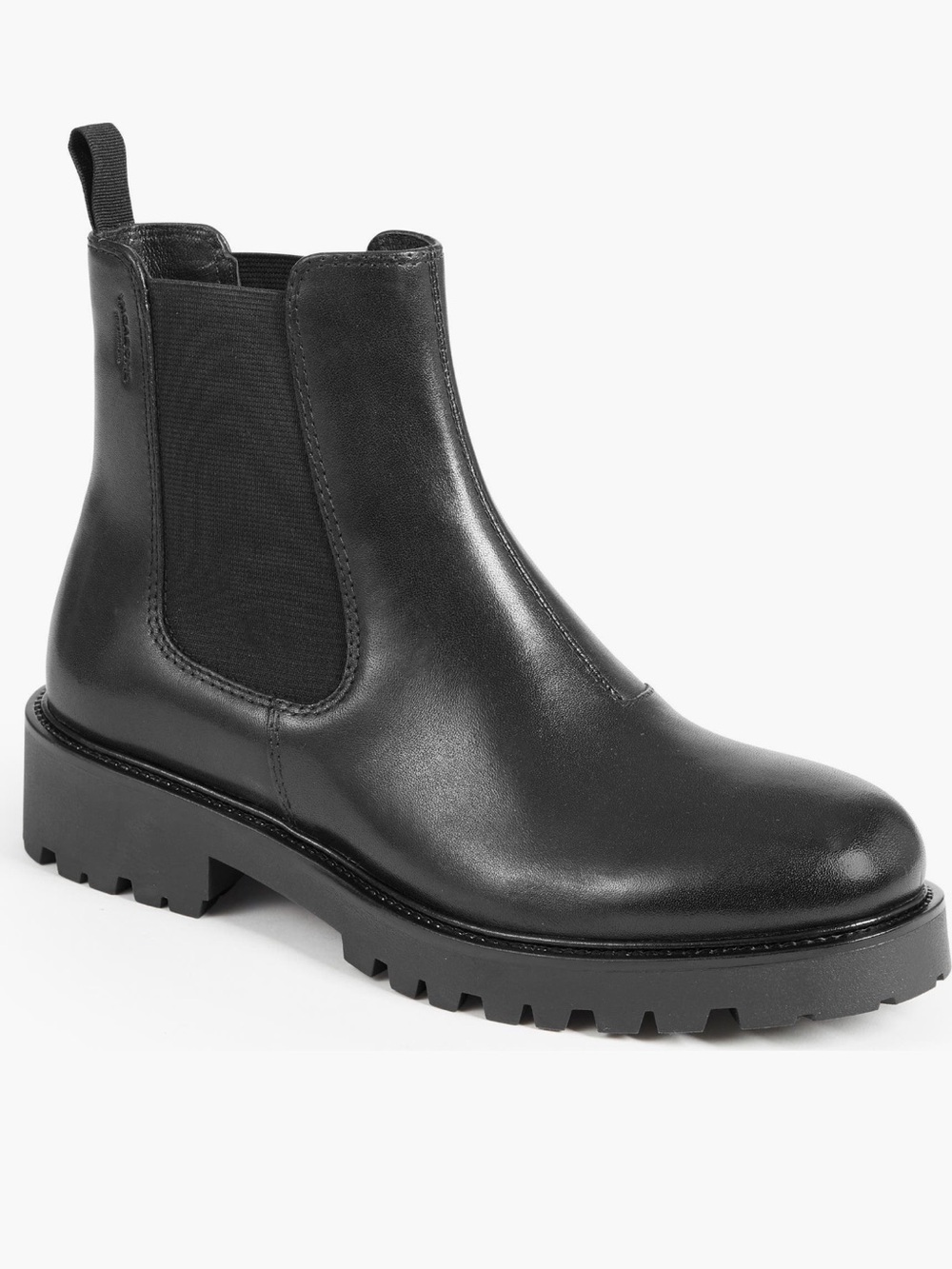 Vagabond Black Leather Chelsea Lug Boot